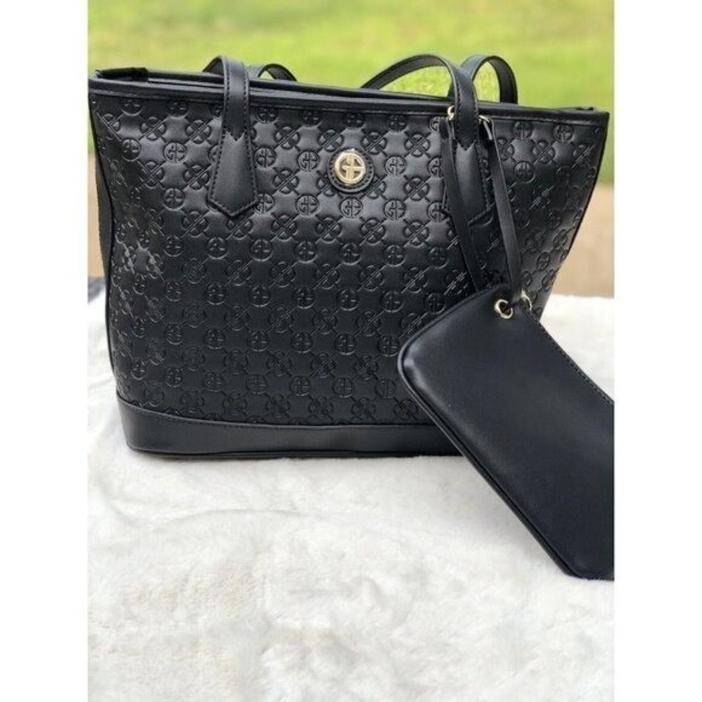 Gianni Bernini Large Black Shoulder Women Bag signature B000230